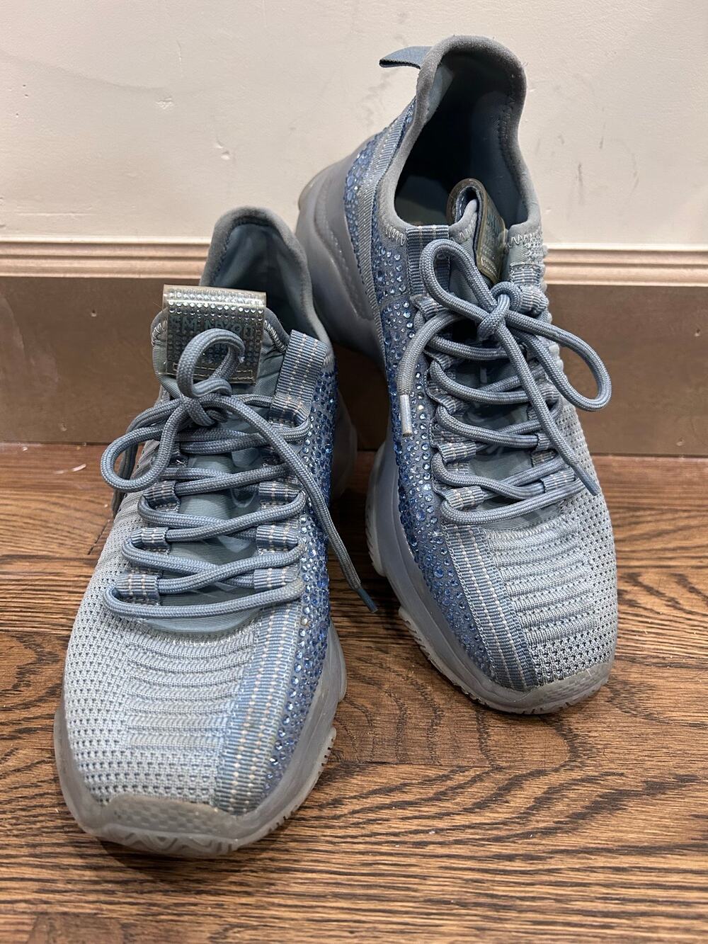 Steve Madden Women's 9.5 Baby Blue Maxima Rhinestone Sneakers